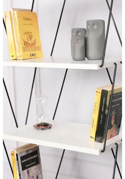 Knižnica BALABAN 165x48 cm biela/čierna