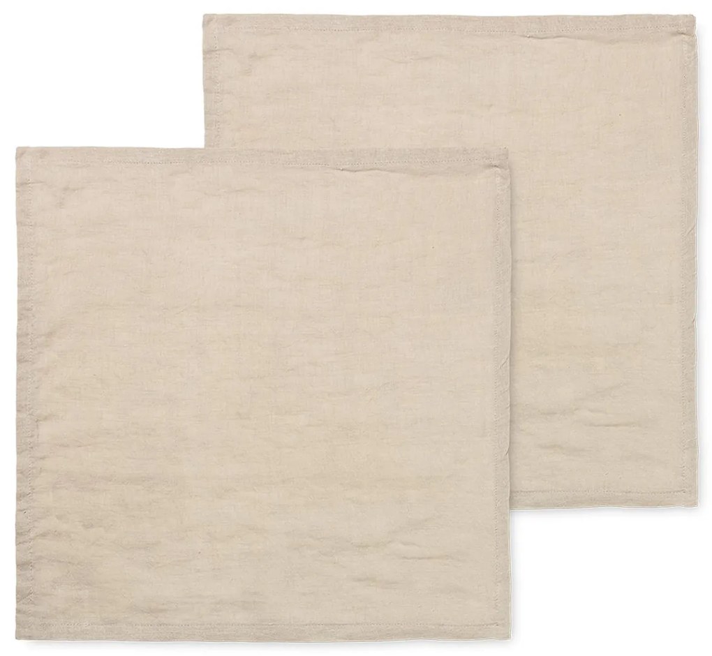 Ferm Living Ľanové obrúsky Linen Natural – set 2 ks