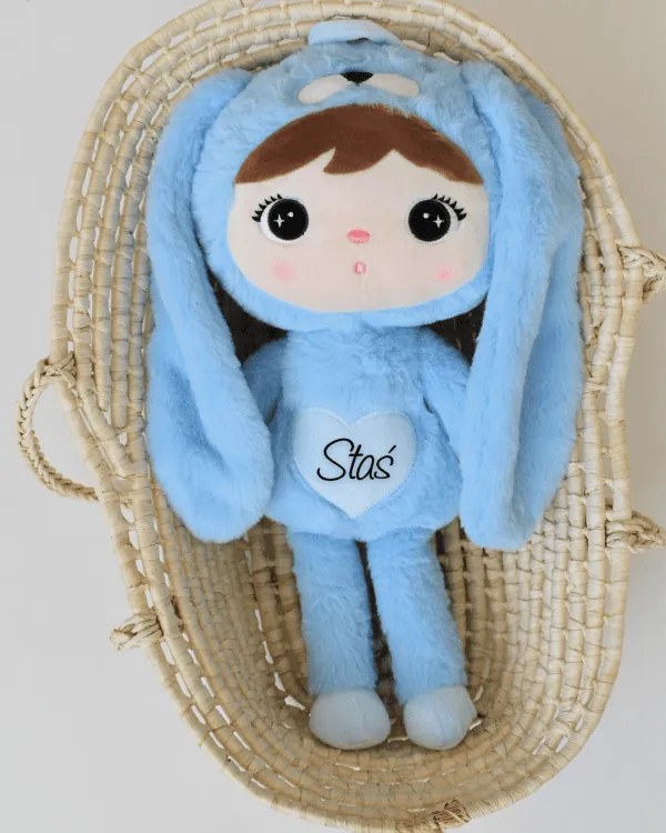 Mojkáčik - Bábika zajačik modrá 50 cm