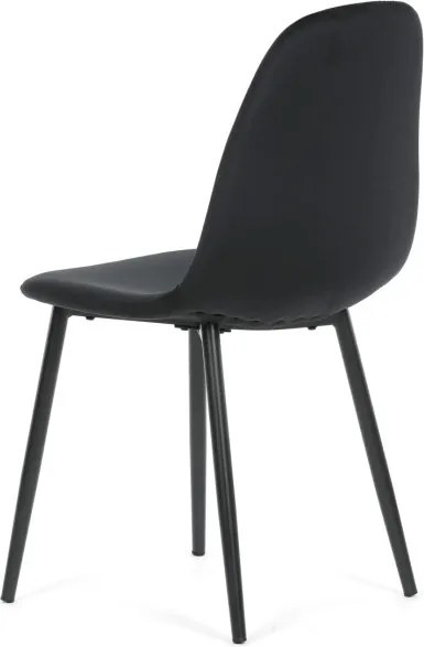 Jedálenská stolička zamatová, čierna CT-V2971 BK4