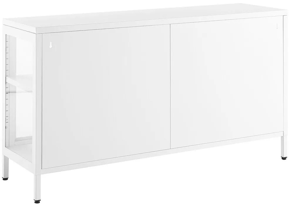 3-dverová kovová LED skrinka biela NEWPORT Beliani