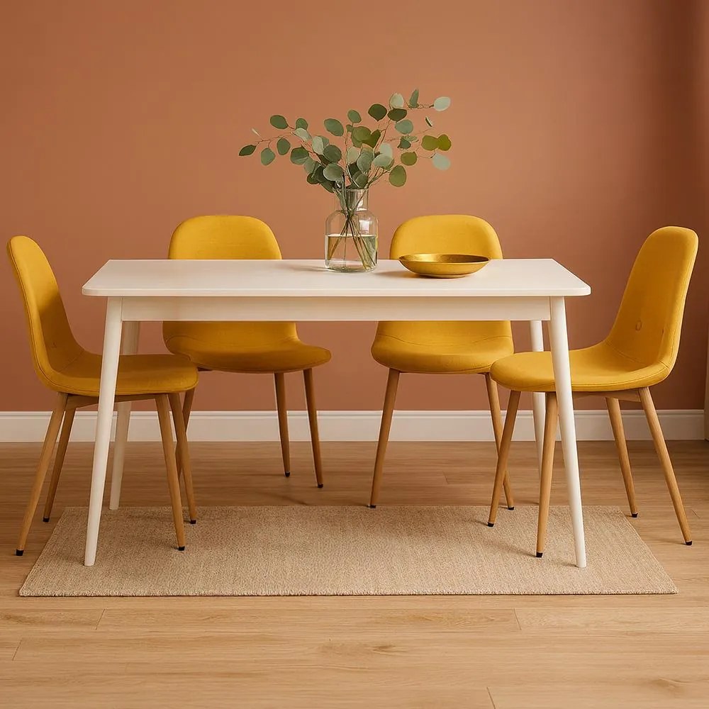 Set - 4 ks Jedálenská stolička AVENBERG RIVA žltá