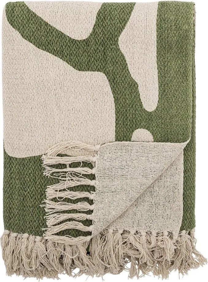 Zelená deka s prímesou bavlny 130x160 cm Dalmine – Bloomingville