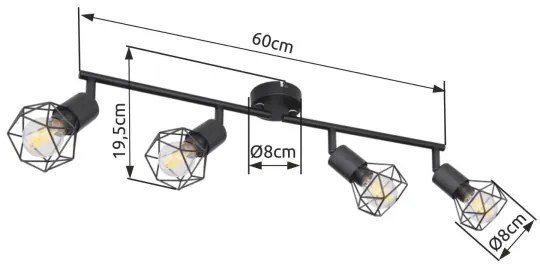 Brilagi - Bodové svietidlo CAGE 4xE14/40W/230V
