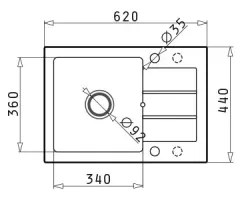 Pyramis 70166001 - Kuchynský drez NEXT 62x44 cm granit/šedý