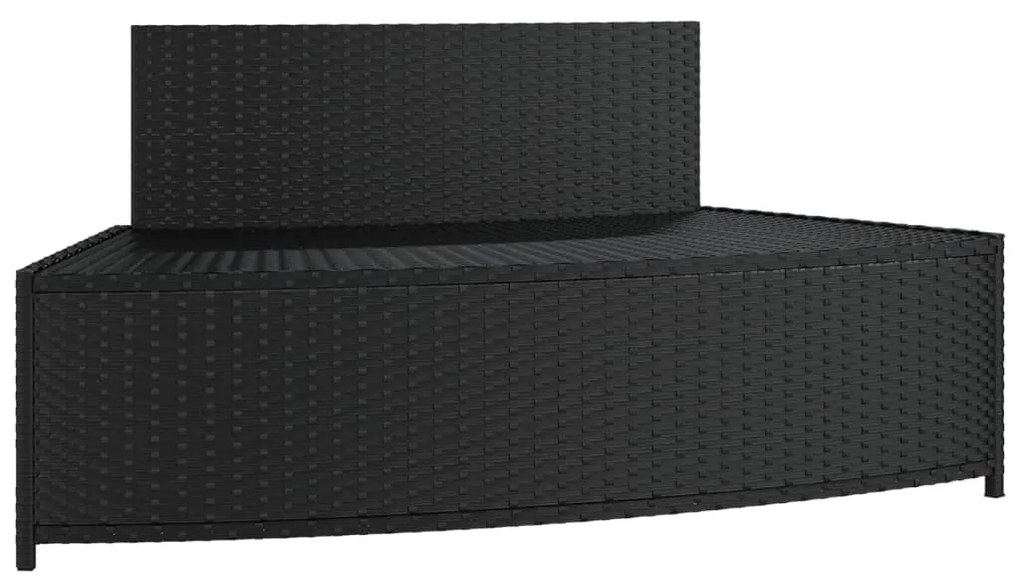 Záhradné taburetky s podložkami 2 ks čierne polyratan