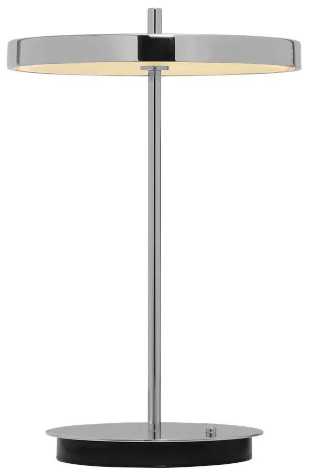 LED stolová lampa so stmievačom v striebornej farbe s kovovým tienidlom (výška 31 cm) Asteria Move – UMAGE
