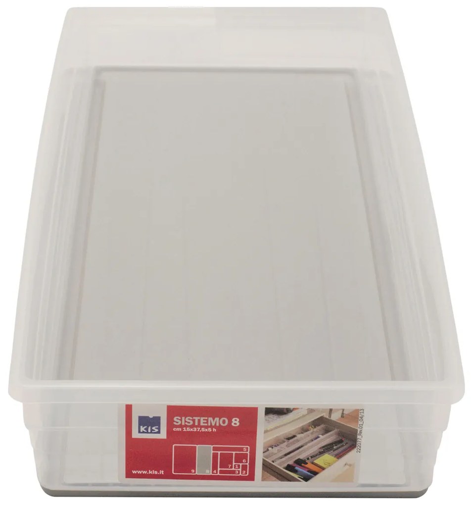 Curver Úložný box Sistema 8 - 37,5x15x5cm sivý