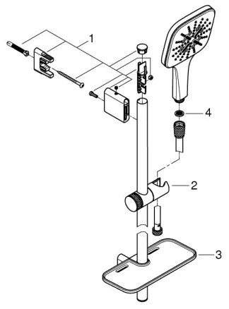 GROHE 26596000 - Sprchová súprava VITALIO SMARTACTIVE 130 CUBE 600 mm, lesklý chróm