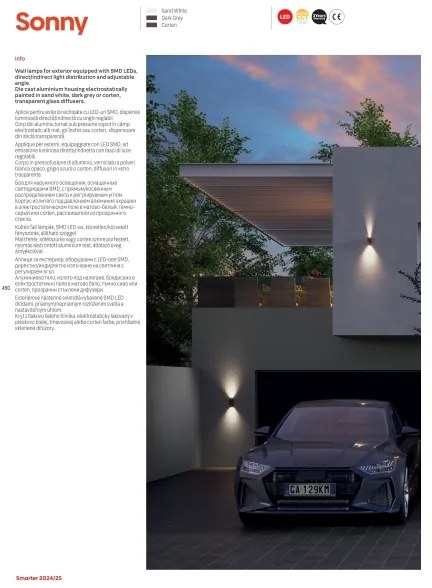 Redo 90636 - LED Vonkajšie svietidlo SONNY 2xLED/5W/230V 2200/4000K IP54 antracit