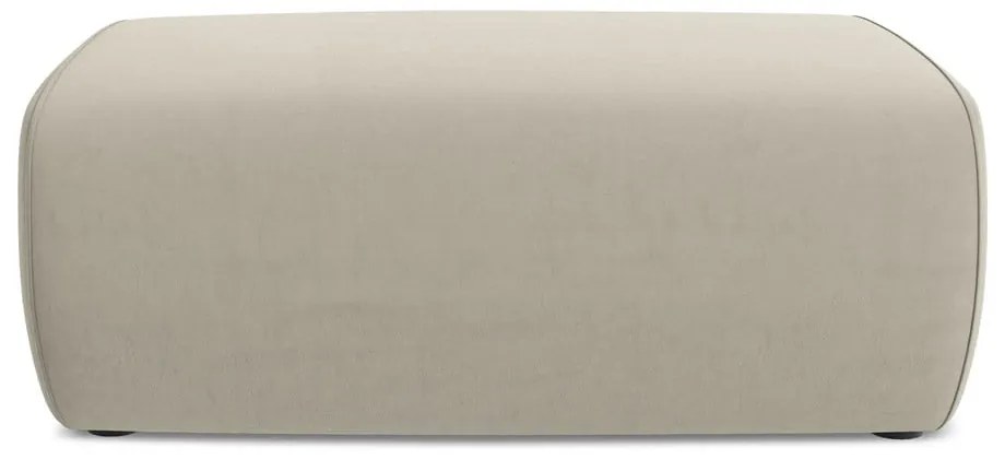 Béžová zamatová podnožka Kapua – Makamii