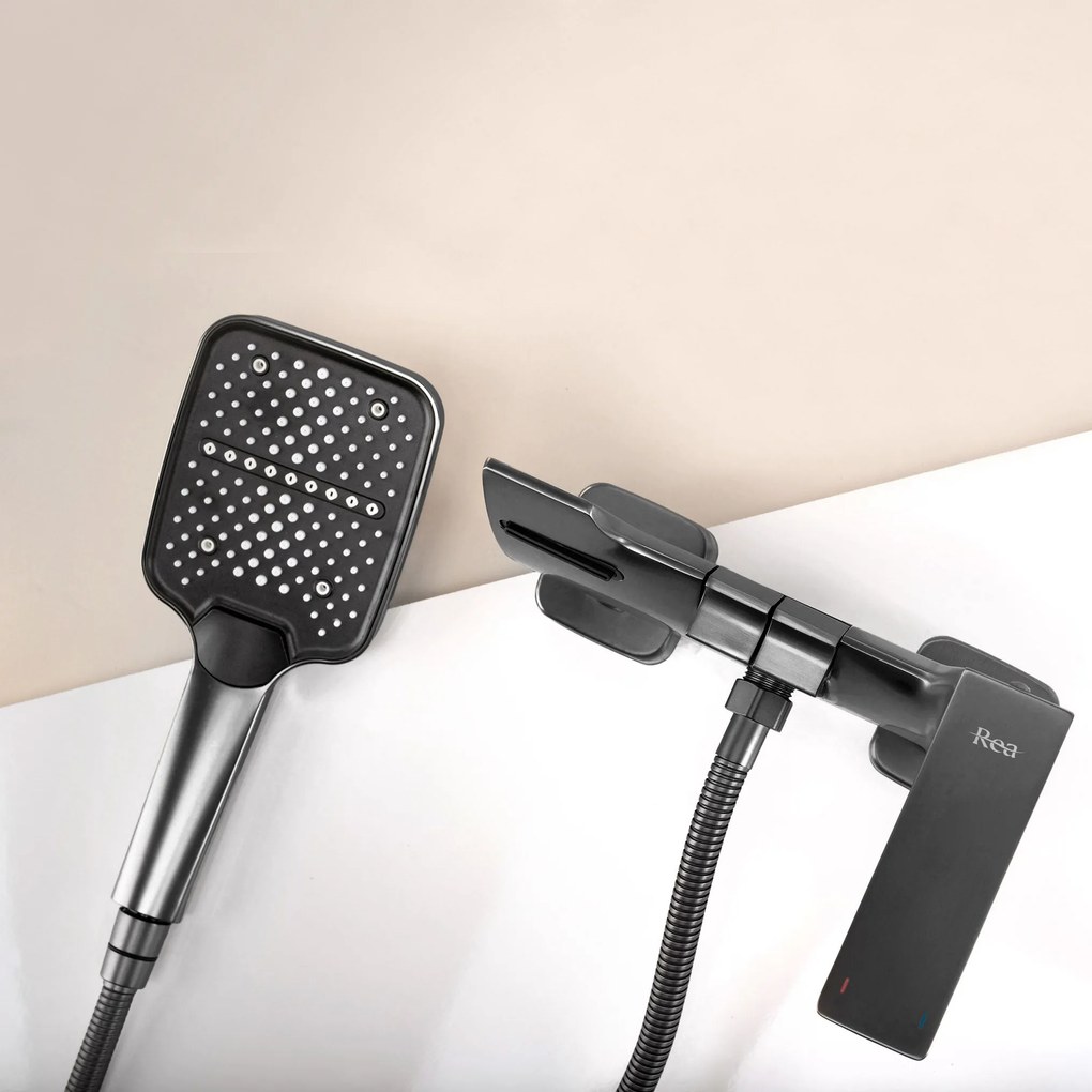 Rea Joe, vaňová batéria premium + sprchová hlavica, grafitová, REA-B2255