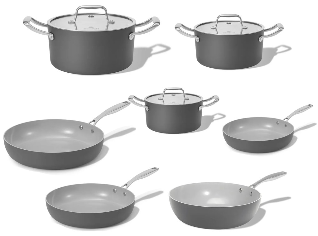 Elmich Kompletná sada keramického riadu Vital 7ks, tmavo šedá