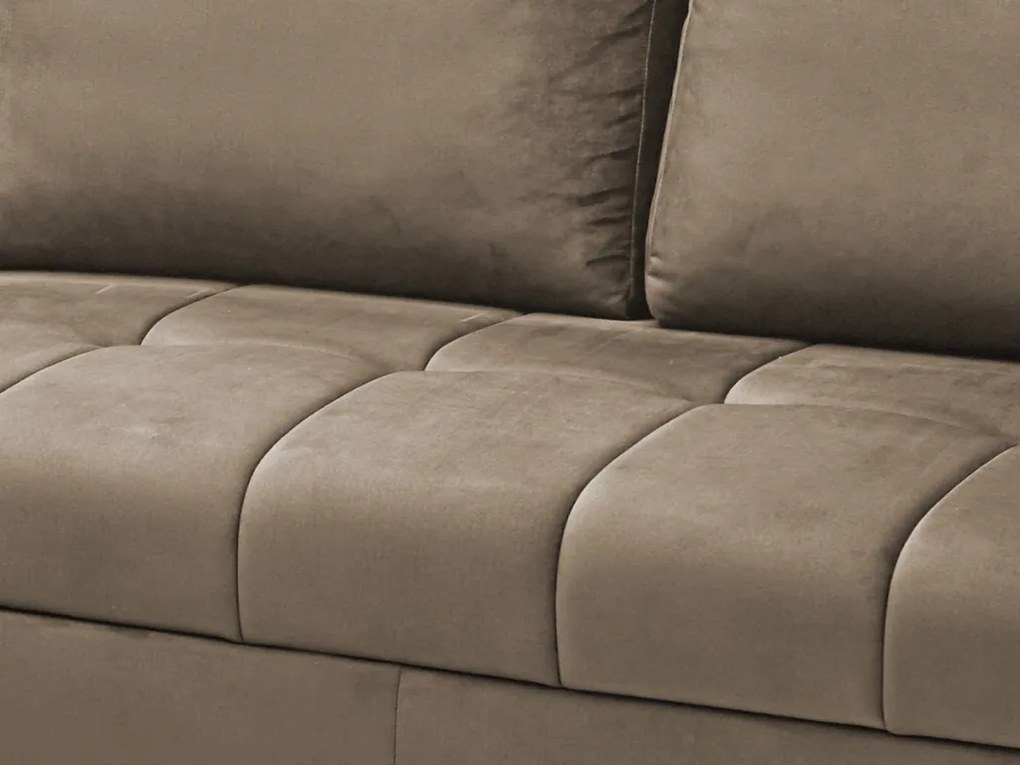 Rohová sedacia súprava Paris, svetlo hnedá látka, ľavý roh