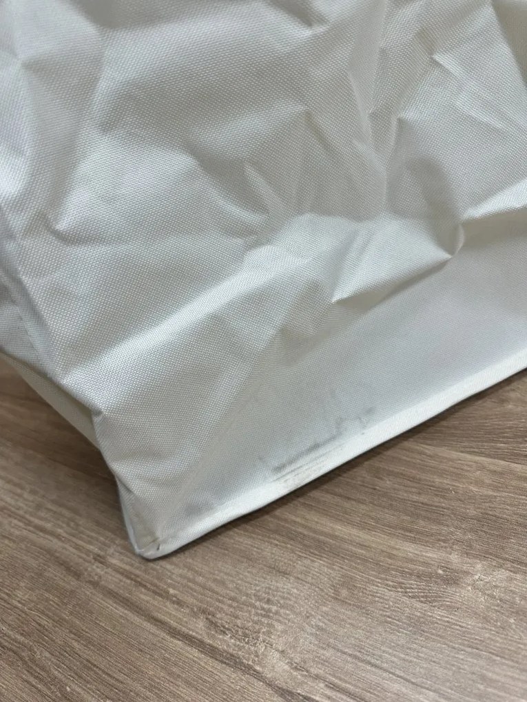 Zeller Present 2. akosť - Textilný úzky kôš na špinavú bielizeň, uzatvárateľný, 44l, krémový s nápisom WASH ME