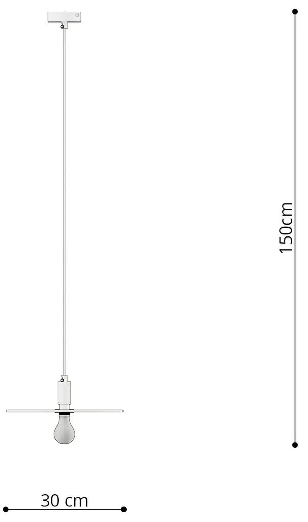 Závesné svietidlo Sirkel, 1x čierne drôtené tienidlo, (fi 30 cm)