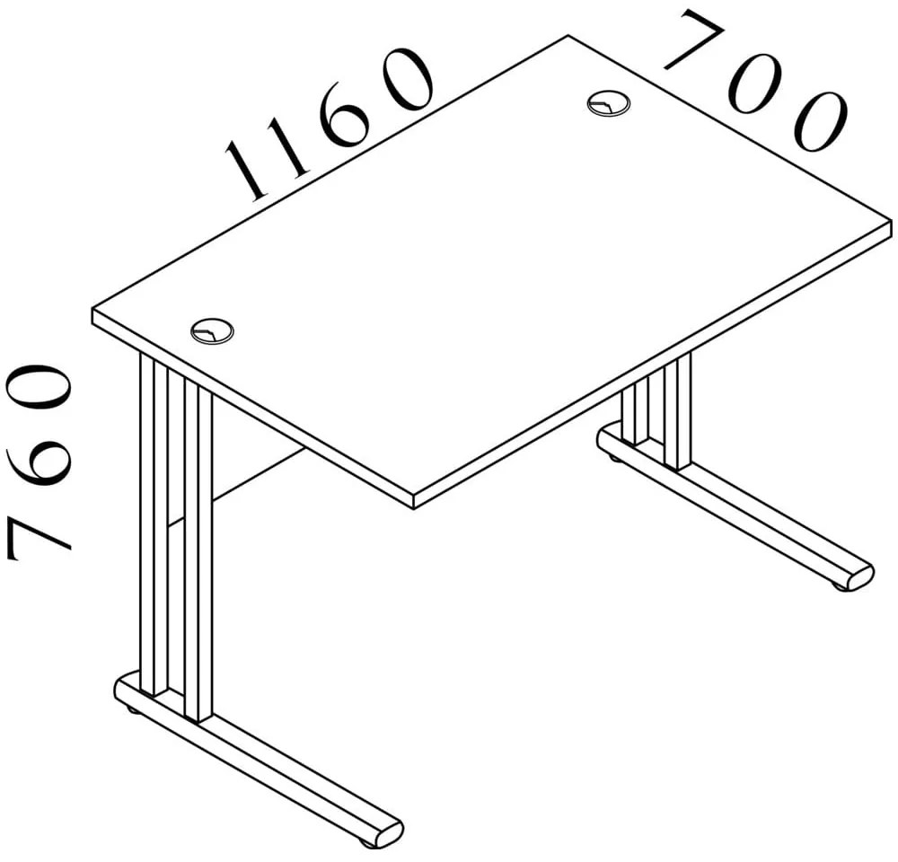 Stôl Visio LUX 116 x 70 cm, orech