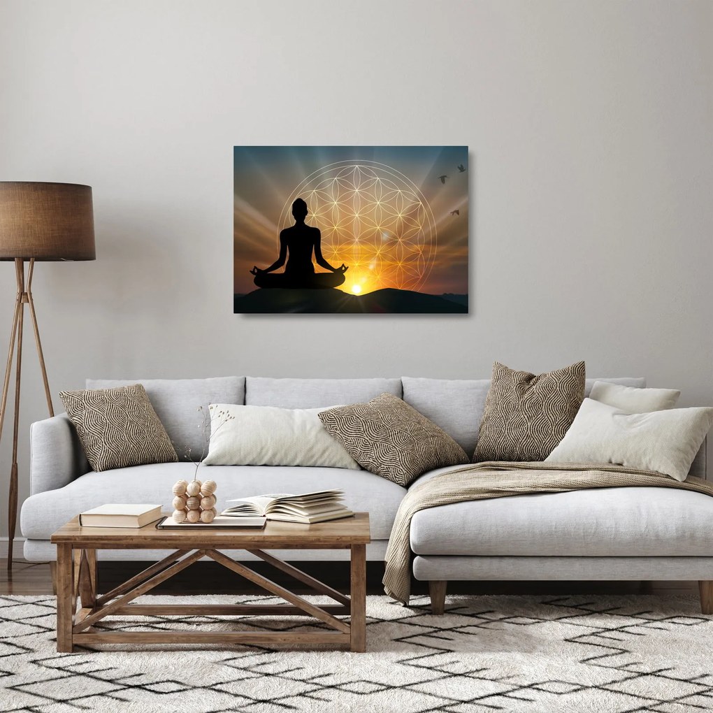 Sklenený obraz meditácie (70x50 cm)