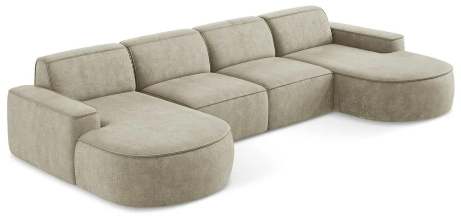 Béžová ženilková rohová pohovka (do tvaru "U") Omao – Makamii