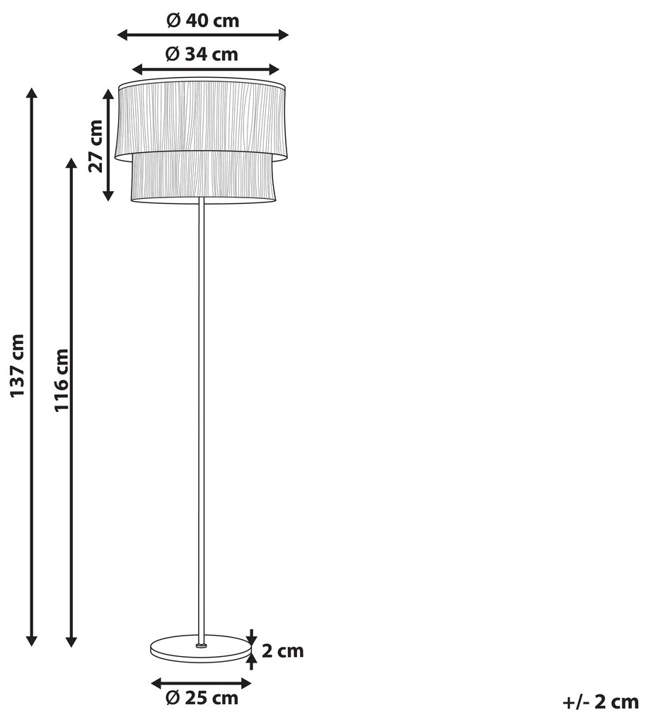 Kovová stojaca lampa 137 cm hnedá PERISTERI Beliani