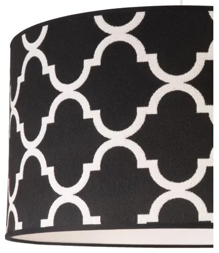 Duolla - Luster na lanku MAROKO 1xE27/40W/230V pr. 45 cm čierna/biela