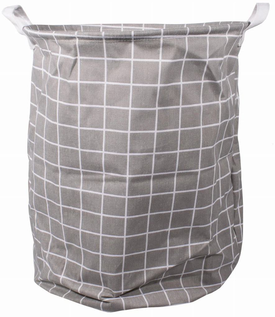 Sivý kôš na hračky a bielizeň CUBE