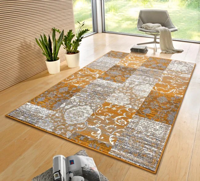 Koberec Hanse Home Gloria Bloques horčicový