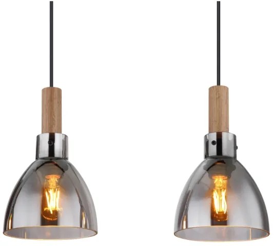 Globo 15550-4H - Luster na lanku MATTEA 4xE27/6W/230V čierna/dymová