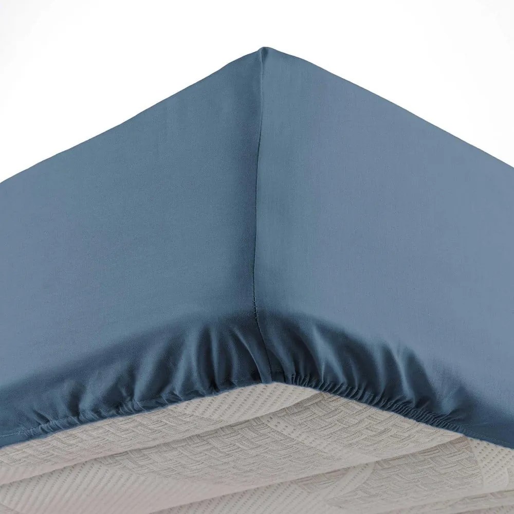 Modrá napínacia plachta z mikrovlákna 140x190 cm Oscar – douceur d'intérieur