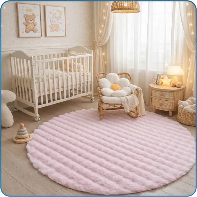 Koberec Rabbit Bubble ružový kruh