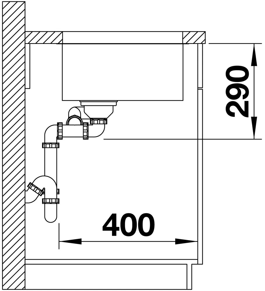 Blanco Andano 340/180-U, nerezový drez 585x440 mm, drez vpravo, hodvábny lesk, BLA-522977