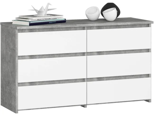 Komoda CL100 6SZ betón / biela
