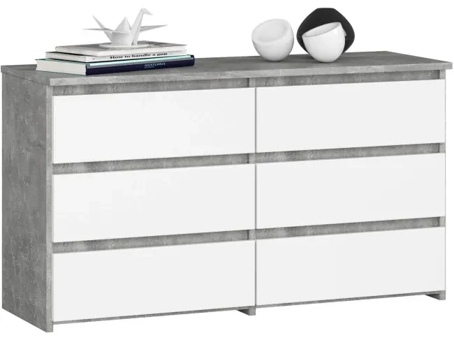 Komoda CL100 6SZ betón / biela