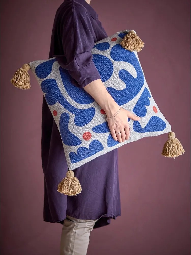 Dekoračný vankúš z recyklovanej bavlny 45x45 cm Eviaya – Bloomingville