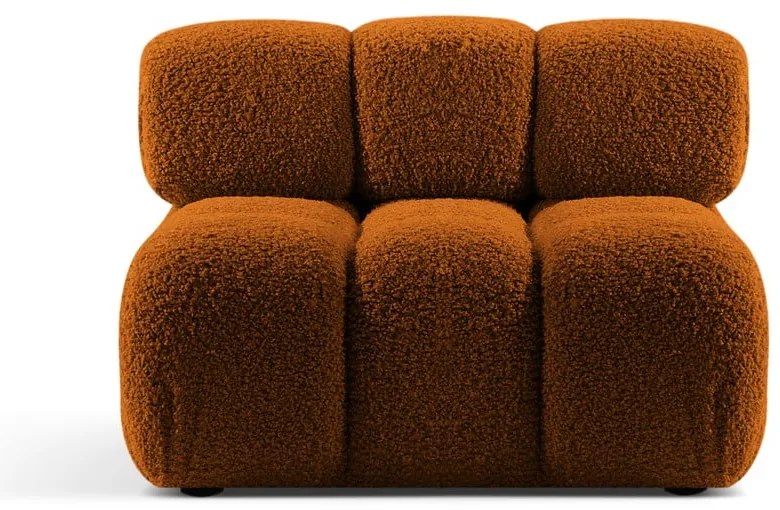 Oranžový modul pohovky z textílie bouclé (stredový diel) Bellis – Micadoni Home
