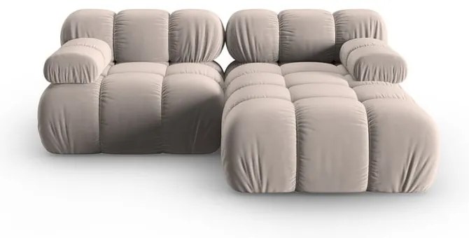 Svetlohnedá zamatová modulárna rohová pohovka (pravý roh) Bellis – Micadoni