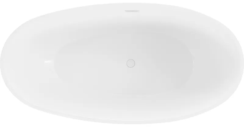 Mexen Bilbao, voľne stojaca vaňa 180 x 90 cm, biela-čierna, biely prepad, 51311809075-20