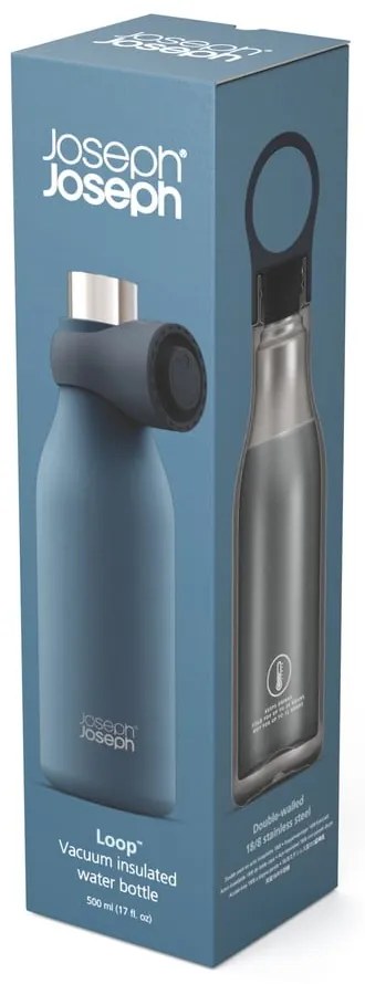 Tmavomodrá cestovná antikoro fľaša 500 ml Loop – Joseph Joseph