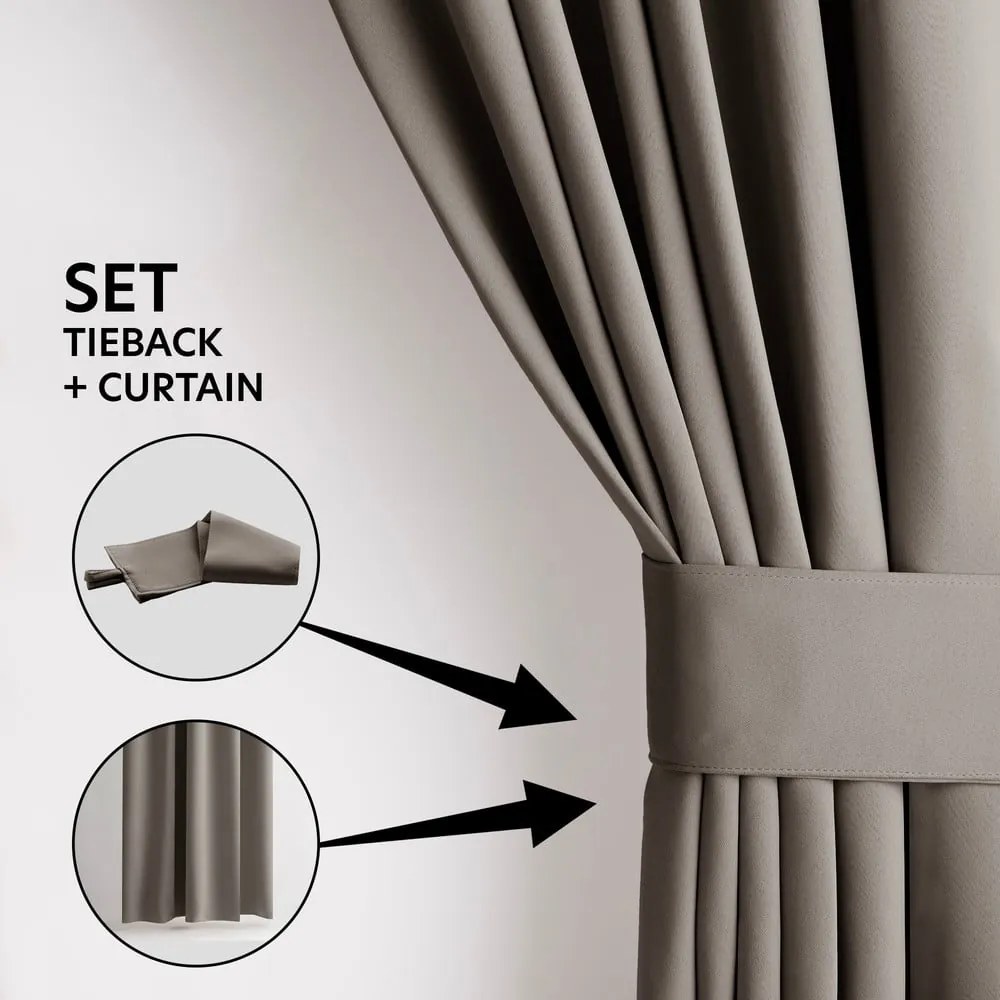 Zatemňovací termo záves taupe 140x270 cm Pleat – Restilo