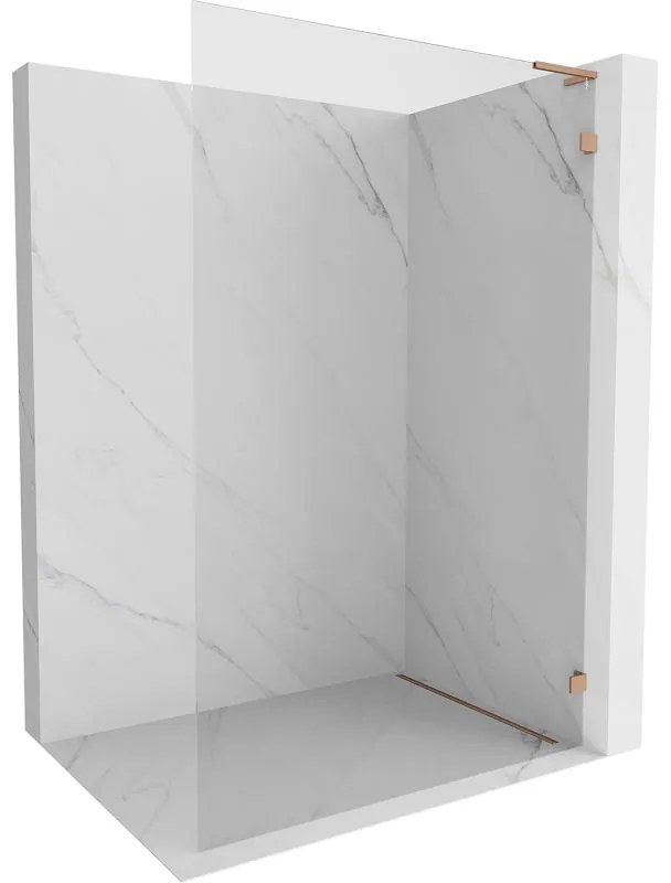 Mexen, Mexen Lunar L sprchová stena pravá 60 x 200 cm, priehľadná 8 mm, brúsená meď - 830L-060-000-65-00-P