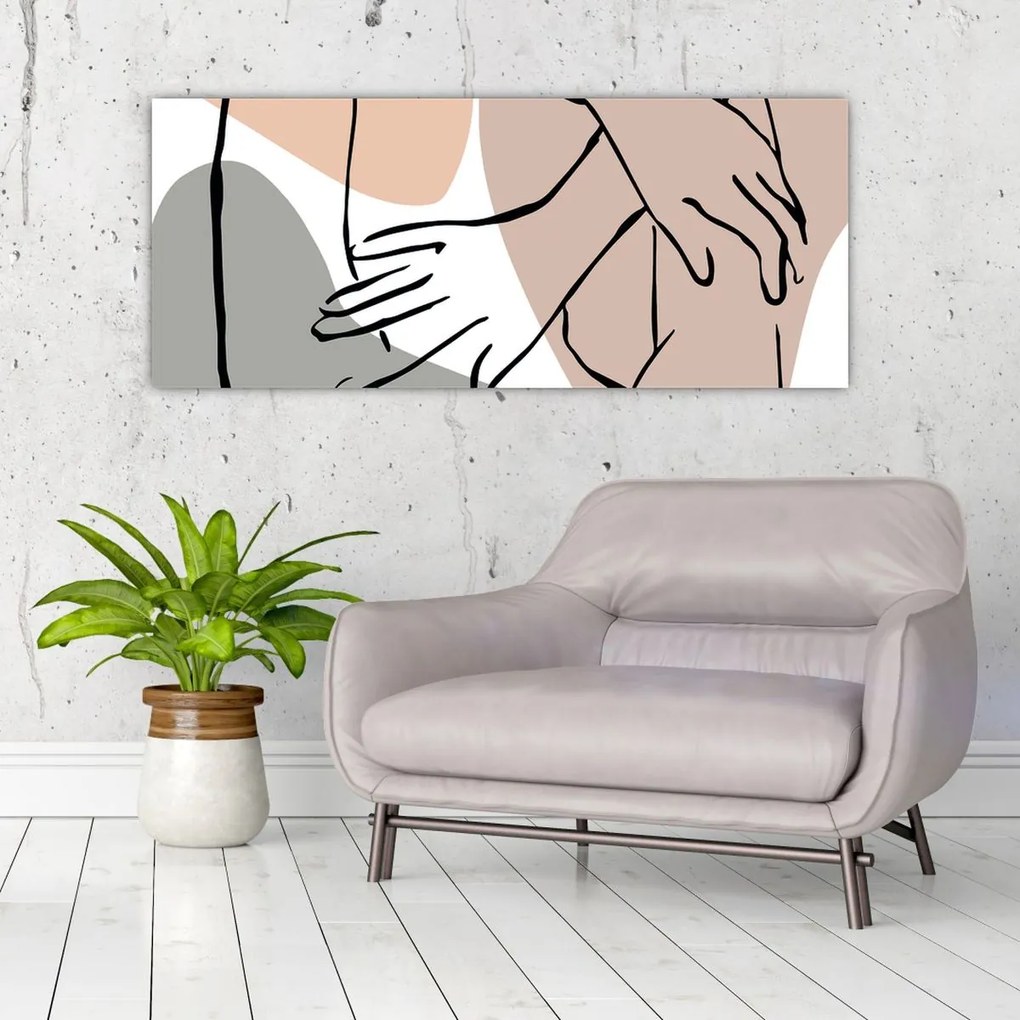 Obraz - Woman body line art N⁰2 (120x50 cm)