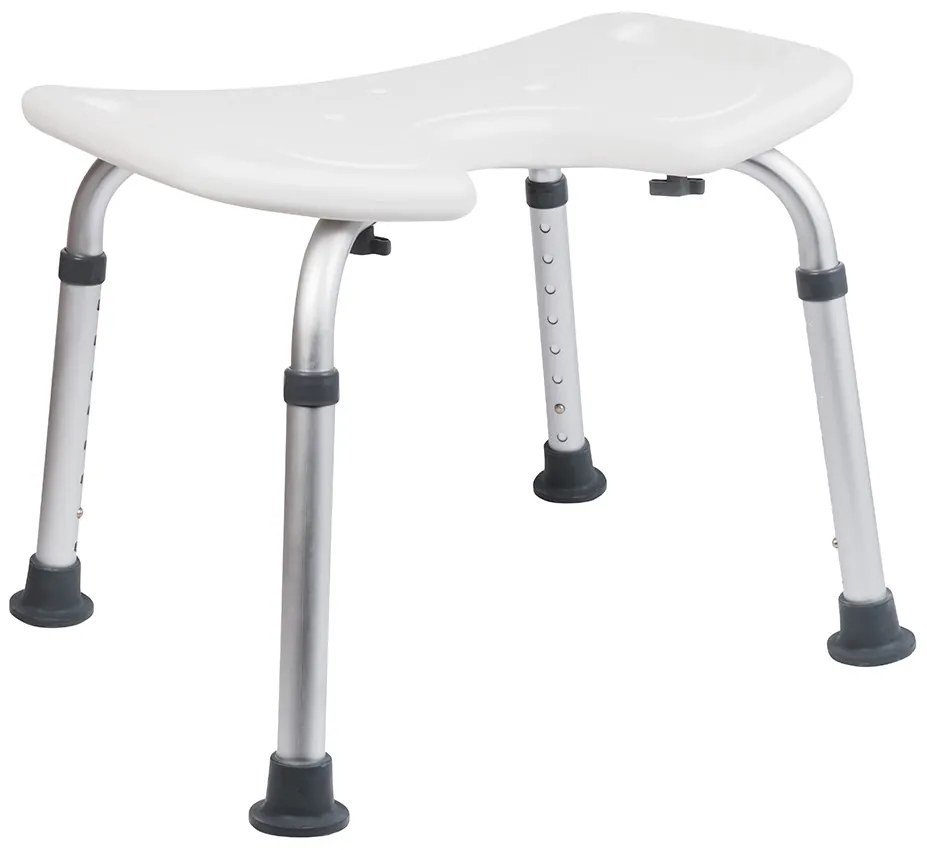 BISK Erga Handicap "PRO", obdĺžniková stolička do sprchy 485x465x535 mm, biela, ERG-07640