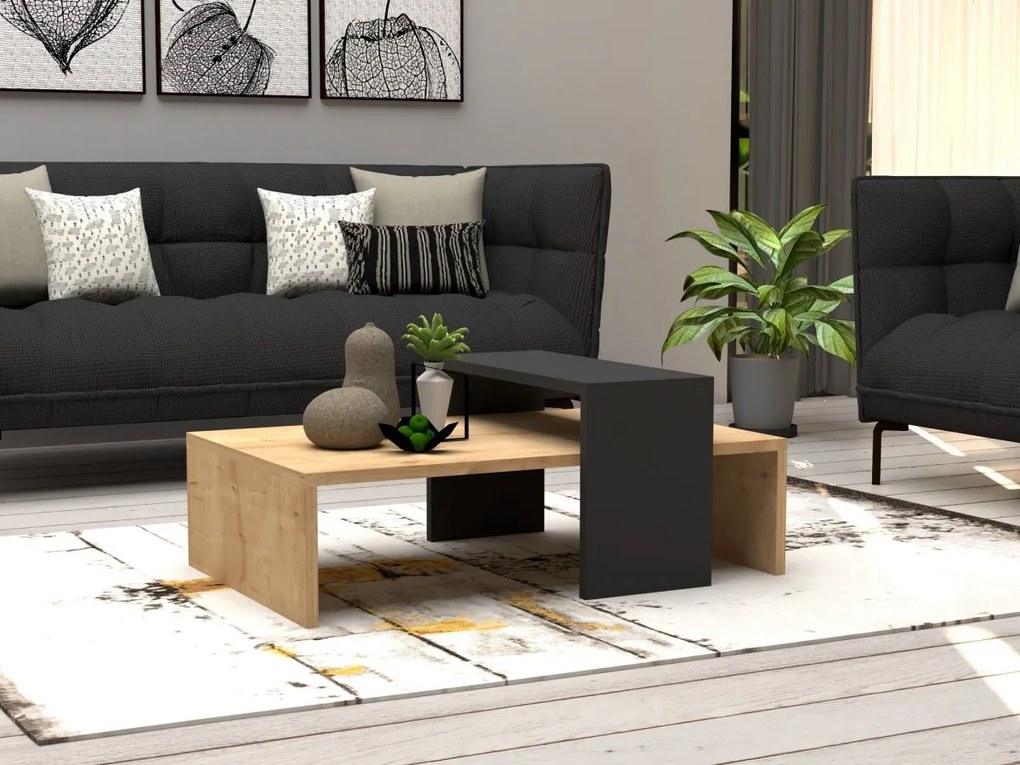 Konferenčný stolík Glow dub safírový/antracit