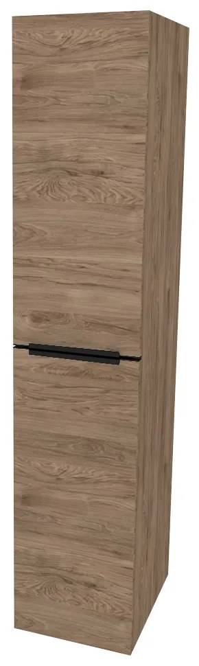 Mereo, Mereo Mailo, kúpeľňová skrinka vysoká 170 cm, čierne madlo, Multidecor, Dark Rockford Hic, MER-CN594LPBDRH1