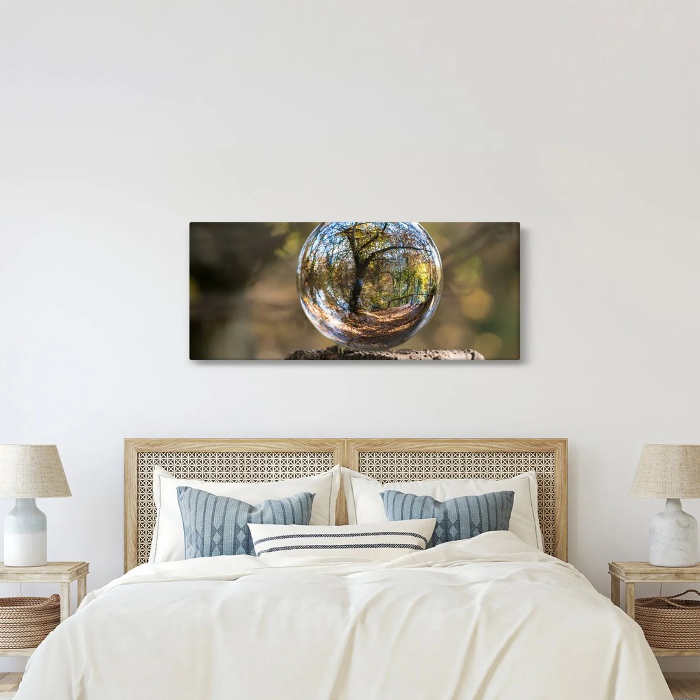 Obraz - Odraz v sklenenej guli (120x50 cm)