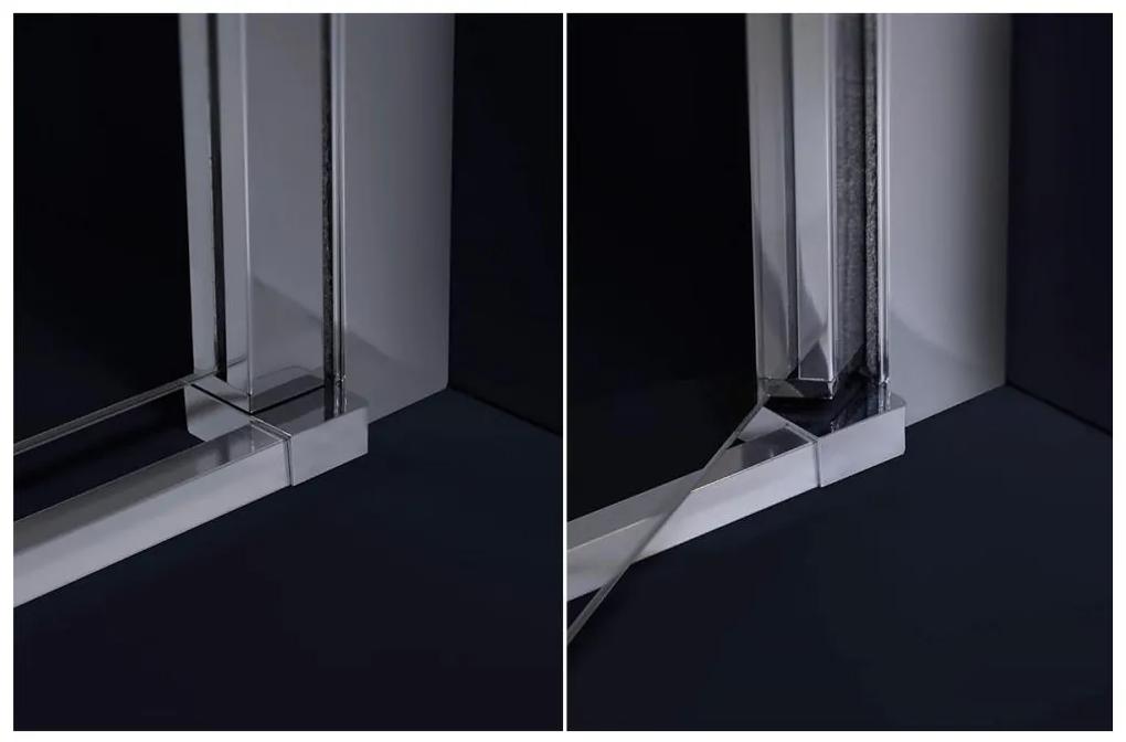 Glass 1989 Soho - Sprchový kút otváravé dvere, veľkosť vaničky 80 cm, prevedenie pravé, profily chrómové, číre sklo, GQN0004T50R