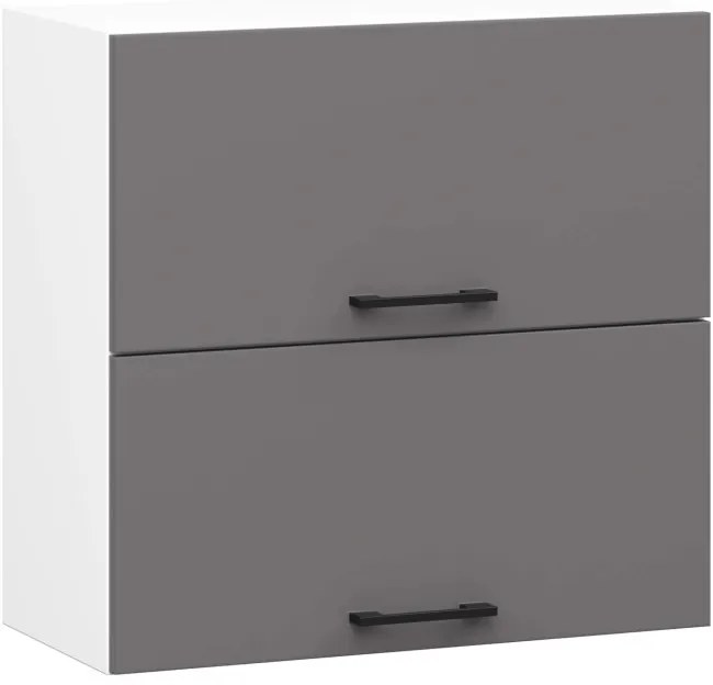 Horná kuchynská skrinka OLIWIA W60 G2 H580 biela / grafitová / sivá