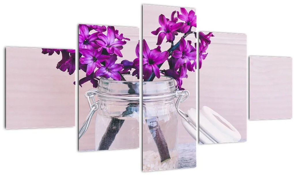 Obraz fialových kvetín (125x70 cm), 40 ďalších rozmerov