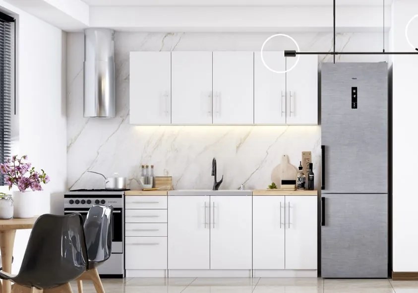 Spodná kuchynská skrinka so šuplíkmi INEZ - 40 cm - biela/dub craft zlatý