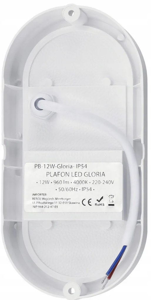 BERGE Prisadené stropné LED svietidlo 12W neutrálne biele